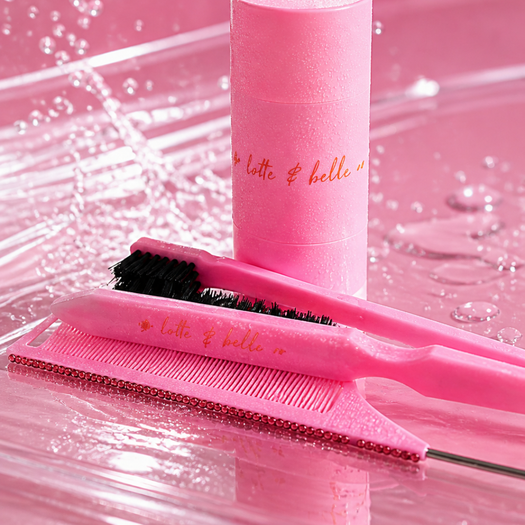 Lotte & Belle Co perfect brush set for cheerleading ponytails — tease and smooth brushes for competition