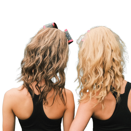 Custom Match perfect pony in natural daylight showing seamless hair colour blend for cheerleaders