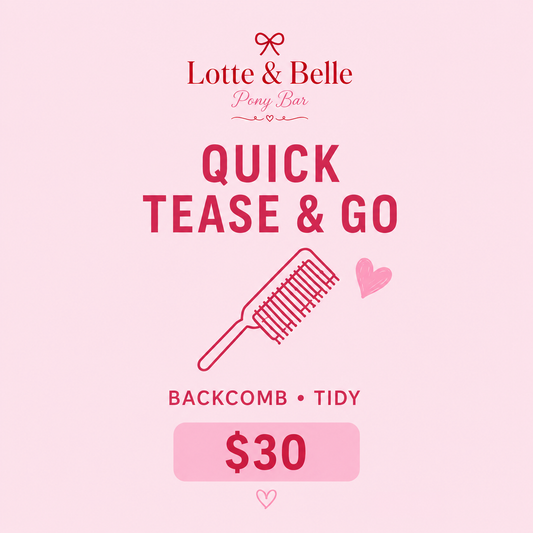 Lotte & Belle Co Pony Bar hair styling service Auckland for cheerleading ponytails