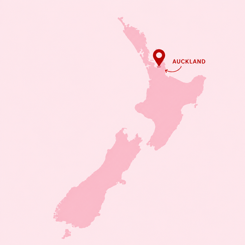 Map showing Auckland, New Zealand